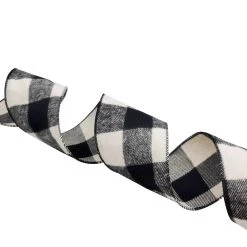 New ⭐ 3.5'' x 25 ft. Black & White Buffalo Checkered Flannel Ribbon by Celebrate It® 💯 -Celebrate It Sales Shop 10698092 4