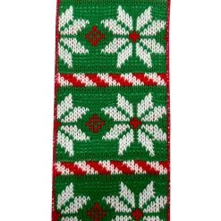 Best deal ✔️ 3.5" x 9ft. Fair Isle Wired Snowflakes Ribbon by Celebrate It™ 🎁 Christmas 😀 -Celebrate It Sales Shop 10698093 3