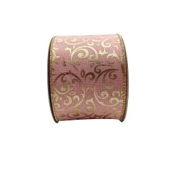 Coupon 🎉 3.5" x 25ft. Faux Burlap Foil Wired Scroll Ribbon by Celebrate It™ 🎄 Christmas 🥰 -Celebrate It Sales Shop 10698095 2