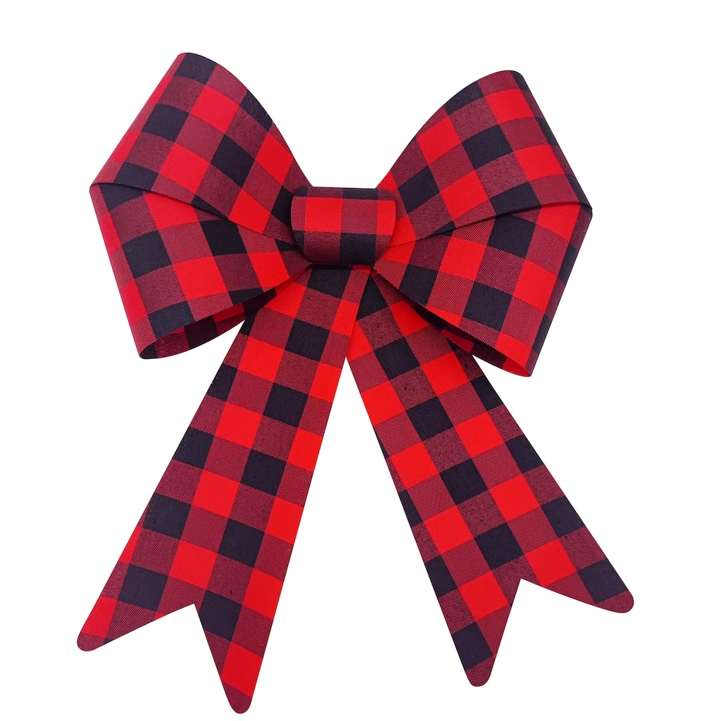 Best Pirce 🎁 18" Red & Black Plaid Bow by Celebrate It™ 🎄 Christmas ❤️ 1 Best Pirce 🎁 18" Red & Black Plaid Bow by Celebrate It™ 🎄 Christmas ❤️