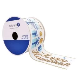 Best reviews of 🛒 2.5" x 20ft. Taffeta Wired Candles Ribbon by Celebrate It® Hanukkah 👍