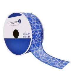 Brand new 🥰 1.5" x 30ft. Metallic Sheer Wired Star Ribbon by Celebrate It® Hanukkah 💯