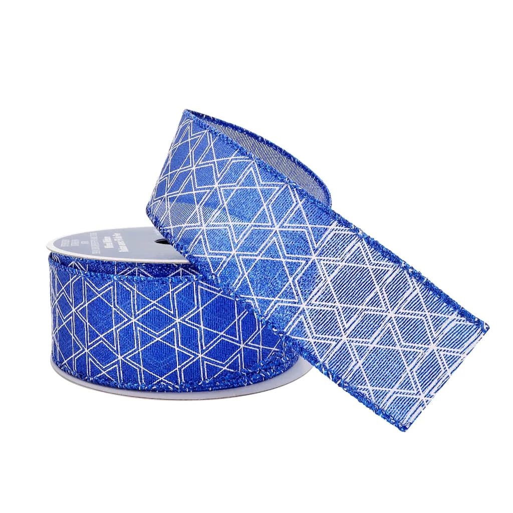 Brand new 🥰 1.5" x 30ft. Metallic Sheer Wired Star Ribbon by Celebrate It® Hanukkah 💯 2 Brand new 🥰 1.5" x 30ft. Metallic Sheer Wired Star Ribbon by Celebrate It® Hanukkah 💯 - Image 2