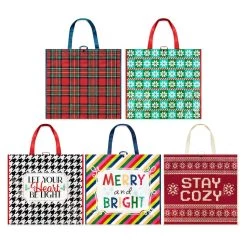 Wholesale ✨ Assorted 19.5" Reusable Holiday Tote Bag by Celebrate It™ 🎅 Christmas 🥰