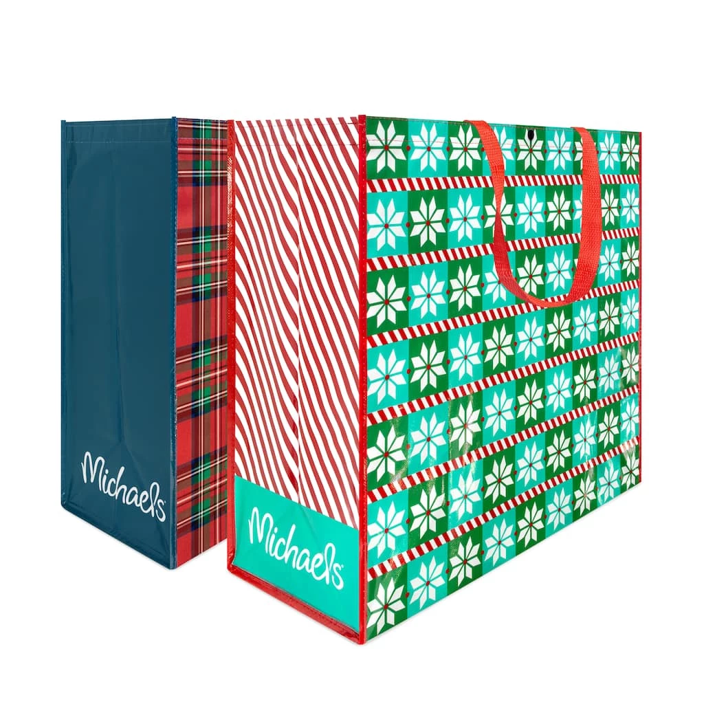 Wholesale ✨ Assorted 19.5" Reusable Holiday Tote Bag by Celebrate It™ 🎅 Christmas 🥰 2 Wholesale ✨ Assorted 19.5" Reusable Holiday Tote Bag by Celebrate It™ 🎅 Christmas 🥰 - Image 2