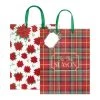 Buy ⌛ Large Plaid & Poinsettia Gift Bags, 2ct. by Celebrate It™ 🎄 Christmas 🧨