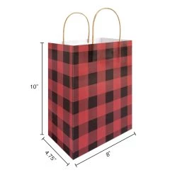 Best deal 🔔 Medium Red & Black Buffalo Check Gift Bags, 5ct. by Celebrate It™ 🎅 Christmas 🥰 -Celebrate It Sales Shop 10699614 3