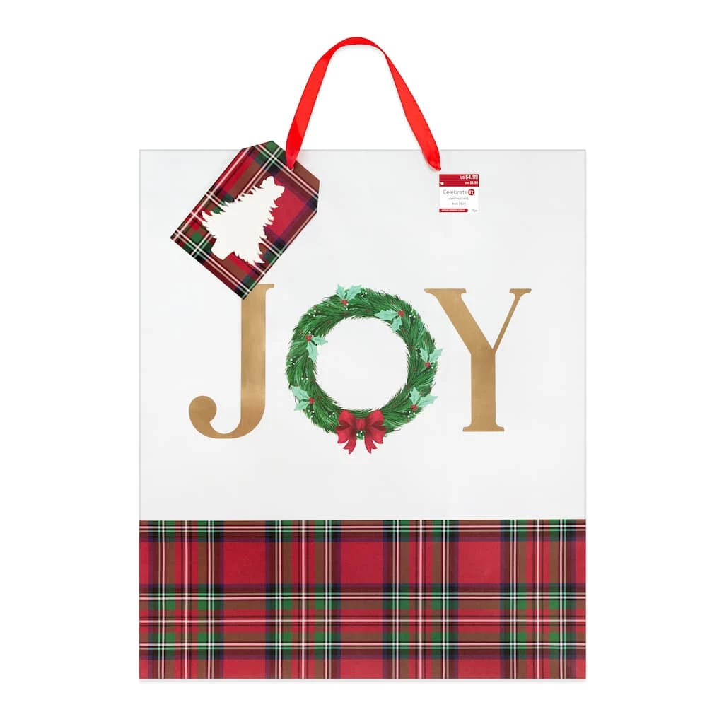 Coupon 🔥 Jumbo Joy Plaid Gift Bag by Celebrate It™ 🎄 Christmas 🧨 4 Coupon 🔥 Jumbo Joy Plaid Gift Bag by Celebrate It™ 🎄 Christmas 🧨 - Image 4