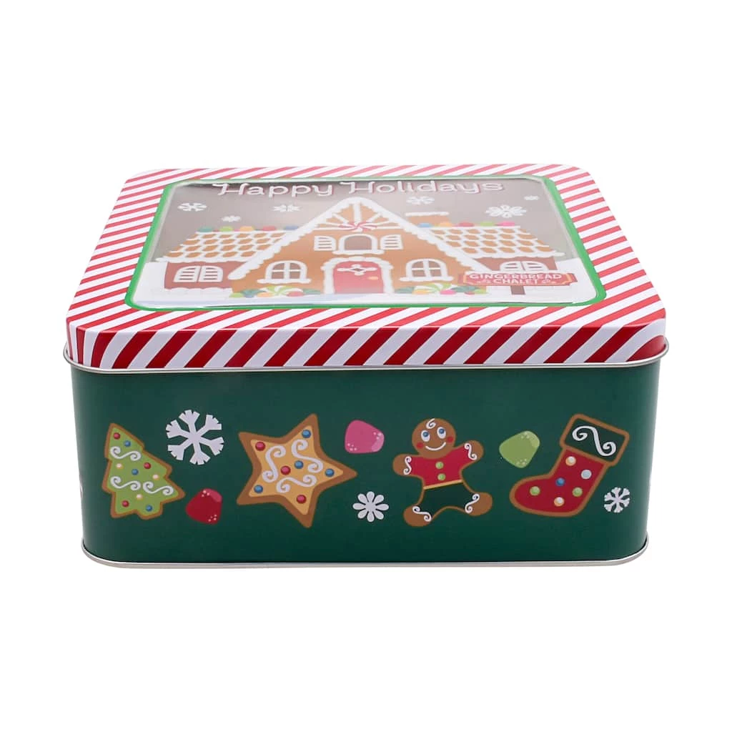 Discount ⌛ 7.5" Gingerbread Chalet Tin by Celebrate It™ 🔔 Christmas 🧨 2 Discount ⌛ 7.5" Gingerbread Chalet Tin by Celebrate It™ 🔔 Christmas 🧨 - Image 2