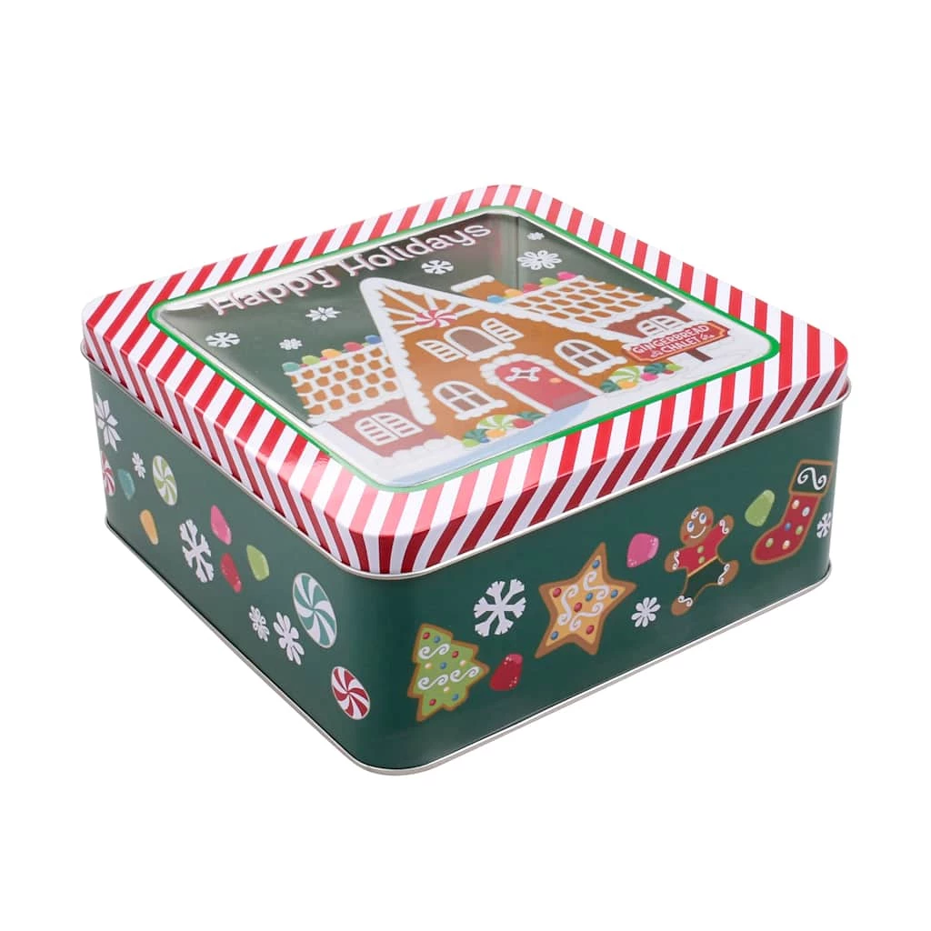 Discount ⌛ 7.5" Gingerbread Chalet Tin by Celebrate It™ 🔔 Christmas 🧨 3 Discount ⌛ 7.5" Gingerbread Chalet Tin by Celebrate It™ 🔔 Christmas 🧨 - Image 3