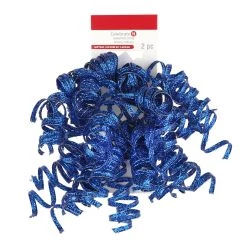 Discount 💯 Blue Curly Fabric Ribbon Bows, 2ct. by Celebrate It™ 🎄 Christmas 🤩
