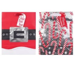 Wholesale 🛒 Medium Santa Belt & 🍬 Candy Canes Gift Bags, 2ct. by Celebrate It™ 🔔 Christmas 🔥