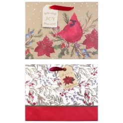 Cheapest 🎉 Cardinal & 🎄 Christmas Foliage Gift Bags by Celebrate It™, 2ct. ⌛