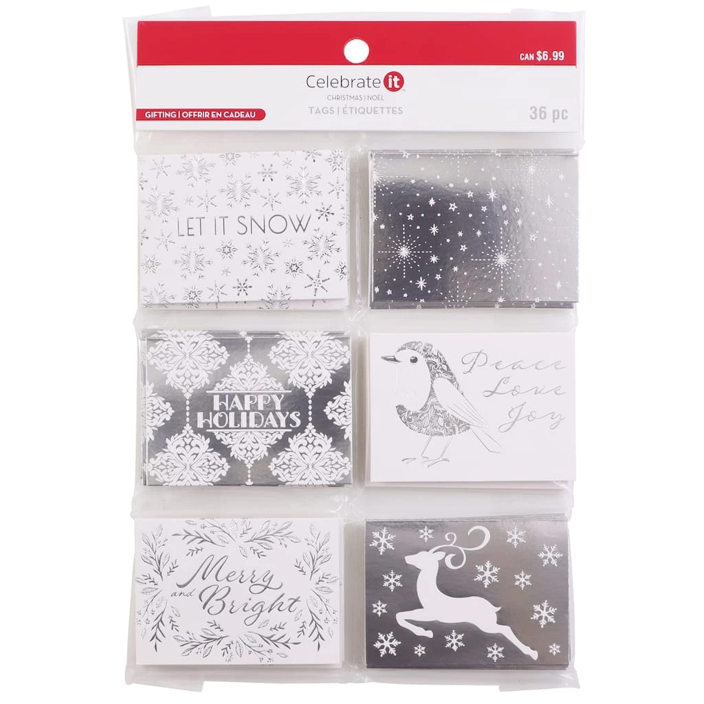 Best Sale ๐ Silver Foil Folded Gift Tags by Celebrate It™ โ Christmas โ 1 Best Sale ๐ Silver Foil Folded Gift Tags by Celebrate It™ โ Christmas โ