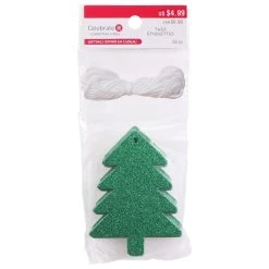 Cheapest 💯 Green Glitter Tree Paper Gift Tags, 20ct. by Celebrate It™ 🎅 Christmas 👏