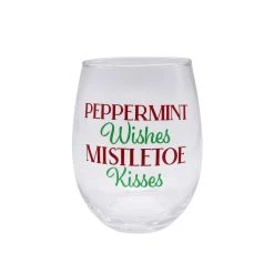 Cheap 🌟 20oz. Peppermint Wishes & Mistletoe Kisses Wine Glass by Celebrate It™ 👍