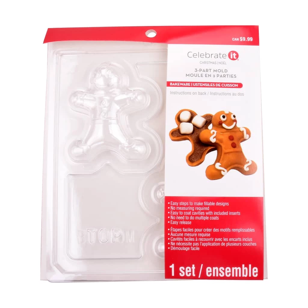 Cheapest 🔥 Gingerbread Man 3-Part Mold by Celebrate It® 🥰 1 Cheapest 🔥 Gingerbread Man 3-Part Mold by Celebrate It® 🥰