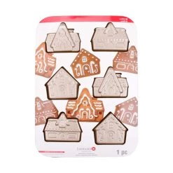 Hot Sale 🌟 Gold 6-Cavity Gingerbread House 🎁 Christmas Cake Pan by Celebrate It® 😀