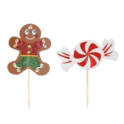 Deals 🌟 Gingerbread Man & Peppermint Treat Toppers by Celebrate It® 🎉