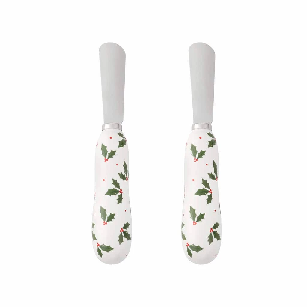 New 😍 5.7" Holly Cheese Knifes by Celebrate It™, 2ct. 🧨 1 New 😍 5.7" Holly Cheese Knifes by Celebrate It™, 2ct. 🧨