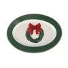 Wholesale 🎉 14" Green & White Wreath Oval Platter by Celebrate It™ 🌟