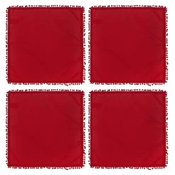 Wholesale 🛒 Red 🎄 Christmas Linen Napkins by Celebrate It™, 4ct. 😉