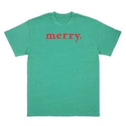 Brand new 🔔 Green Merry Adult T-Shirt by Celebrate It™ ❄ Christmas 🥰