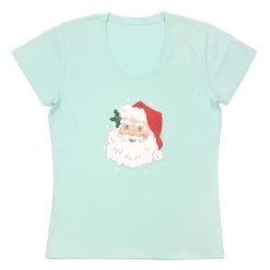 Budget 💯 Light Blue Santa Ladies T-Shirt by Celebrate It™ 👏