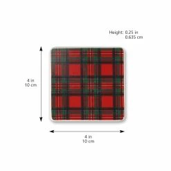 Cheap ✨ 4" Tartan Coaster by Celebrate It™, 4ct. ⌛ -Celebrate It Sales Shop 10703555 4