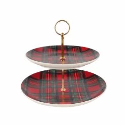 Deals 👍 10" Red Tartan & Gold Treat Stand by Celebrate It™ 😉