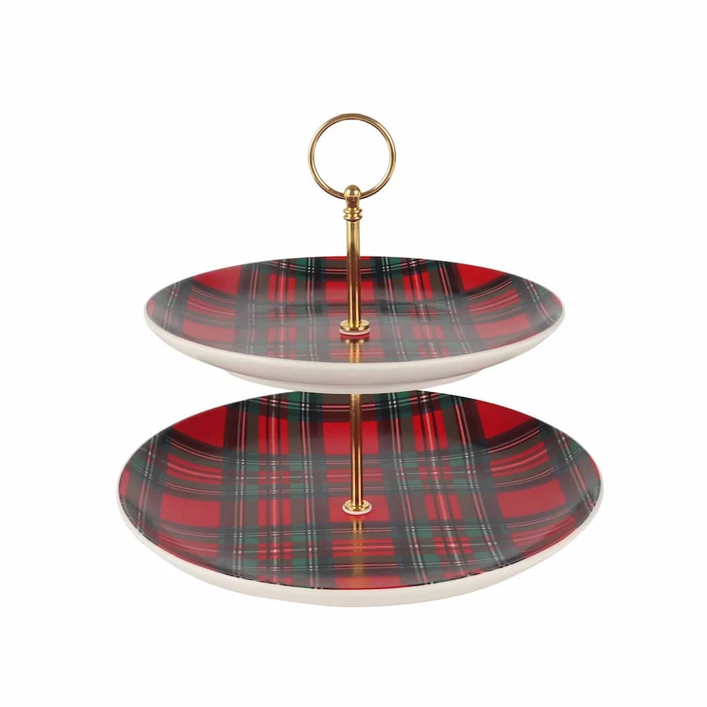 Deals ๐ 10" Red Tartan & Gold Treat Stand by Celebrate It™ ๐ 1 Deals ๐ 10" Red Tartan & Gold Treat Stand by Celebrate It™ ๐