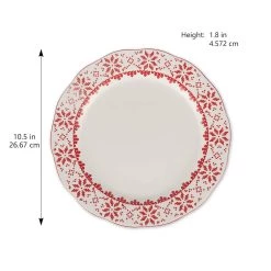 Wholesale ❤️ 10.5" Red & White Snowflake Dinner Plate by Celebrate It™ 💯 -Celebrate It Sales Shop 10703562 4