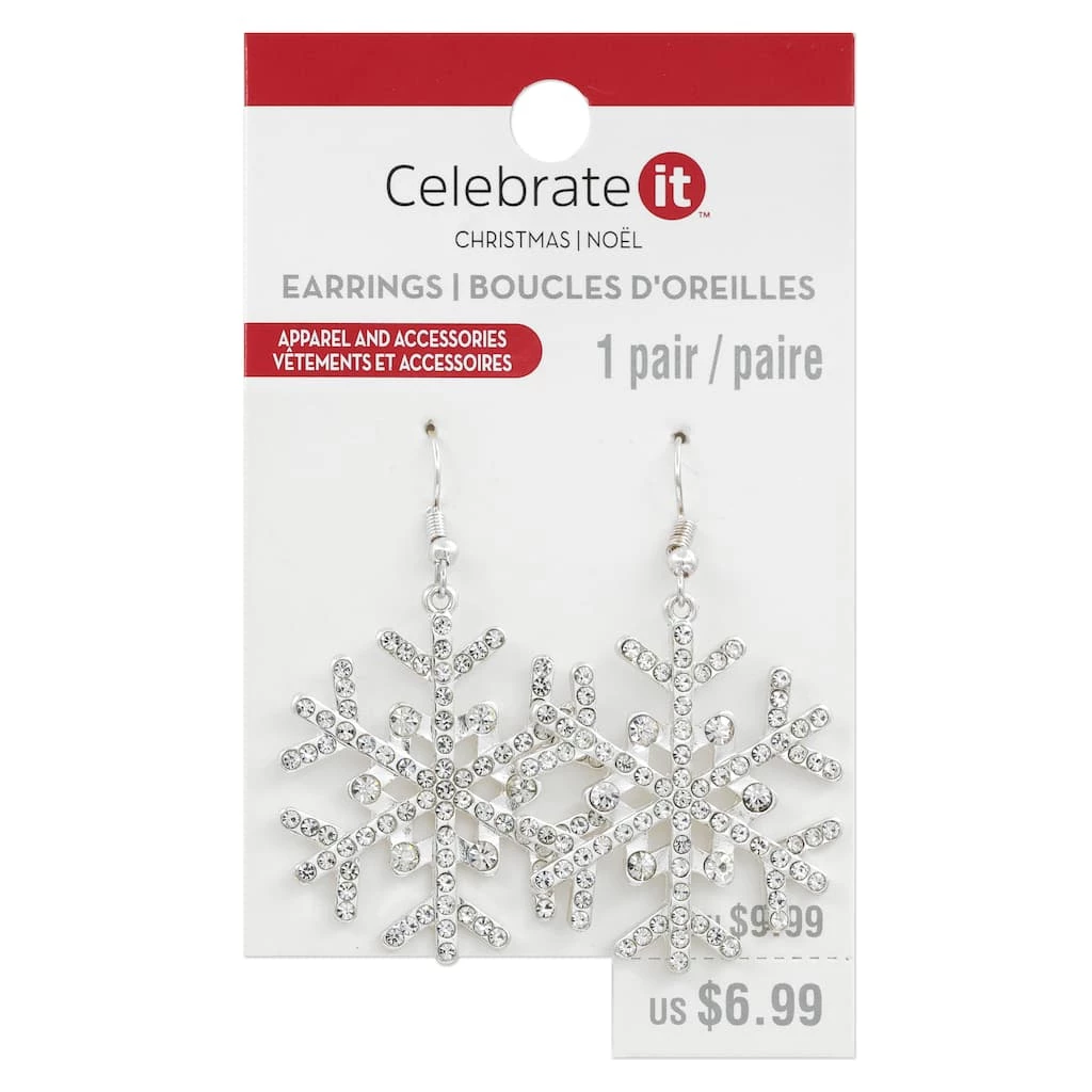 Best deal 🧨 Christmas Snowflake Earrings by Celebrate It™ ⭐ 1 Best deal 🧨 Christmas Snowflake Earrings by Celebrate It™ ⭐