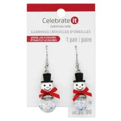 Hot Sale 🎁 Christmas Glitter Ball Snowman Earrings by Celebrate It™ ⌛