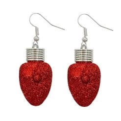Flash Sale ⭐ Christmas Red Glitter Bulb Light Up Earrings by Celebrate It™ 🔔 -Celebrate It Sales Shop 10703717 3