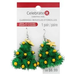 Promo 😀 Christmas Pom Pom Tree Earrings by Celebrate It™ ✔️