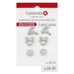 Flash Sale 👍 Christmas Silver Deer Earrings Set by Celebrate It™ ✔️