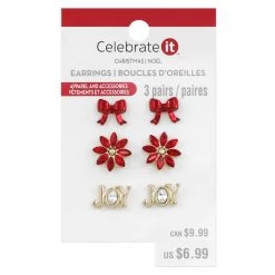 Best Pirce 🛒 Christmas Joy Earrings Set by Celebrate It™ 😀