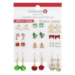 Best Pirce 💯 Christmas Gold, Green & Red Earrings Set by Celebrate It™ 🥰