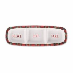Buy 🔥 12.2" Red Peace, Joy, & Noel Tartan Platter by Celebrate It™ ✔️