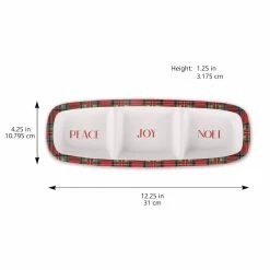 Buy 🔥 12.2" Red Peace, Joy, & Noel Tartan Platter by Celebrate It™ ✔️ -Celebrate It Sales Shop 10704121 4