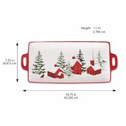 Best deal ⭐ 16.7" Cardinal in Snowy Landscape Scene Platter by Celebrate It™ 🛒 -Celebrate It Sales Shop 10704124 4