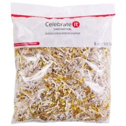 Budget 👍 Christmas White & Gold Paper Shred by Celebrate It™ ❤️