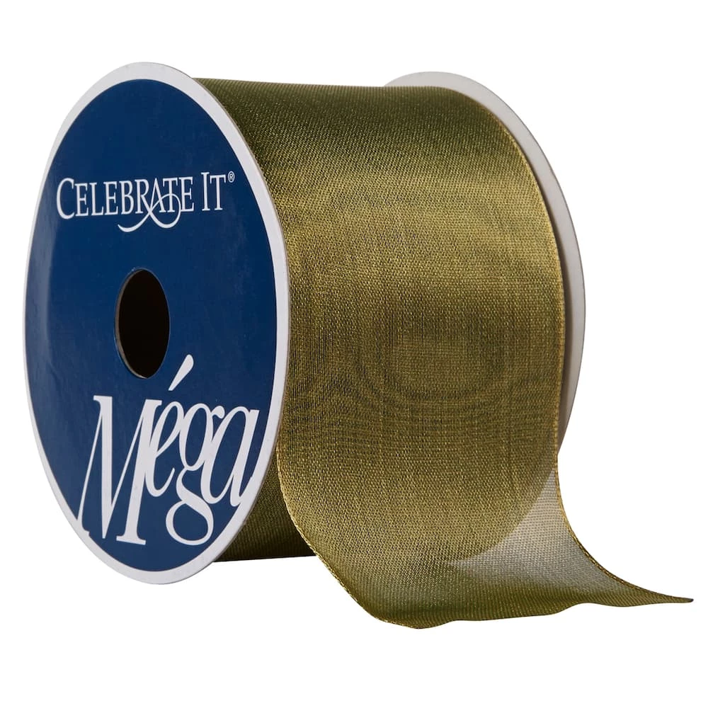 Coupon ❤️ 12 Pack: 2.5" Sheer Metallic Wired Ribbon by Celebrate It® Mega ✨ 1 Coupon ❤️ 12 Pack: 2.5" Sheer Metallic Wired Ribbon by Celebrate It® Mega ✨