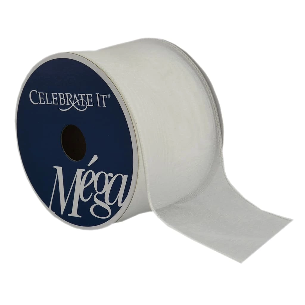 Outlet 🌟 12 Pack: 2.5" Sheer Wired Ribbon by Celebrate It® Mega ✨ 1 Outlet 🌟 12 Pack: 2.5" Sheer Wired Ribbon by Celebrate It® Mega ✨