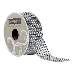 Flash Sale ✔️ 12 Pack: 1.38" Rhinestone Mesh Ribbon by Celebrate It® Occasions™ ⌛