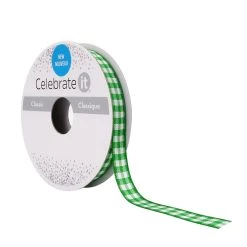 Best Sale ✨ 12 Pack: 3/8'' x 7yd. Gingham Ribbon by Celebrate It™ 🤩