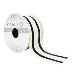 Brand new 🔥 12 Pack: 1.5" x 3yd. Wired Ticking Stripe Ribbon by Celebrate It™ 🛒