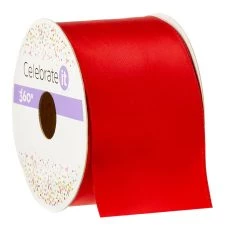 Budget ⌛ 12 Pack: 2" Satin Red Wired Ribbon by Celebrate It® 360°™ 🧨