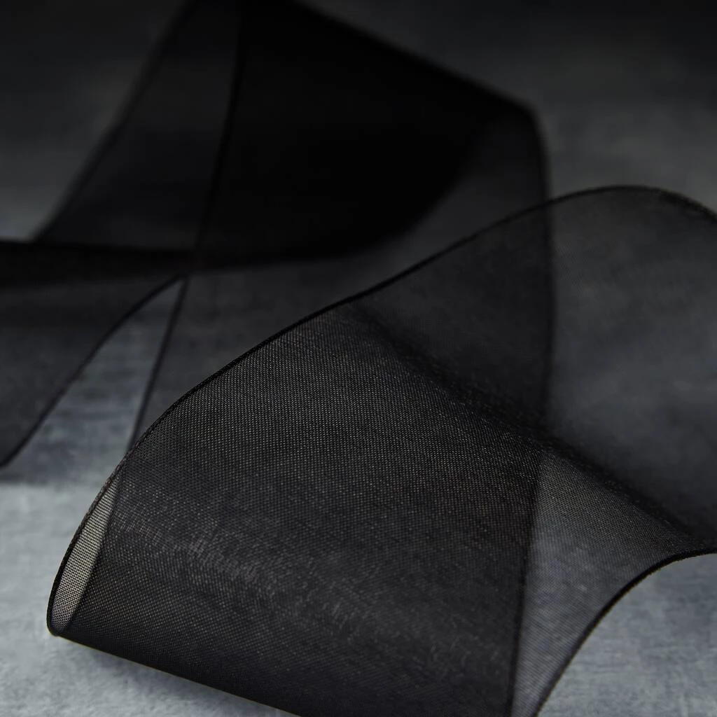 Best Pirce 😍 12 Pack: 2.5" Sheer Black Ribbon by Celebrate It® Mega™ 😀 2 Best Pirce 😍 12 Pack: 2.5" Sheer Black Ribbon by Celebrate It® Mega™ 😀 - Image 2